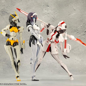 Group display showing Kotobukiya Megalomaria Unlimited Universe trio featuring Principal, Novice, and Ruby Eye model kits.