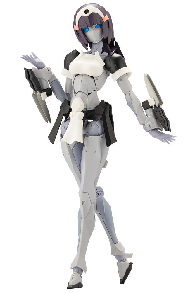 Kotobukiya Megalomaria Unlimited Universe Novice maid armor plastic model kit standing on an isolated white background.