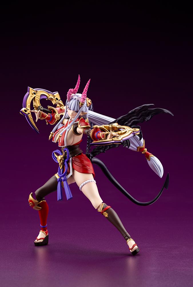 Low crouching attack stance of Ornela in Wilize Mode holding dual crescent blades ready for battle