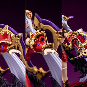 Three-panel detail shot showcasing hand parts swapping and weapon holding mechanics
