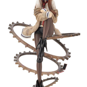 Kotobukiya Steins;Gate Kurisu Makise 1/8 scale figure sitting on floating gears base in front view pose
