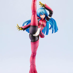 Low angle showcase of the 10.83-inch Kula Diamond Bishoujo statue standing on the sparkling Freezing Forest stage base.