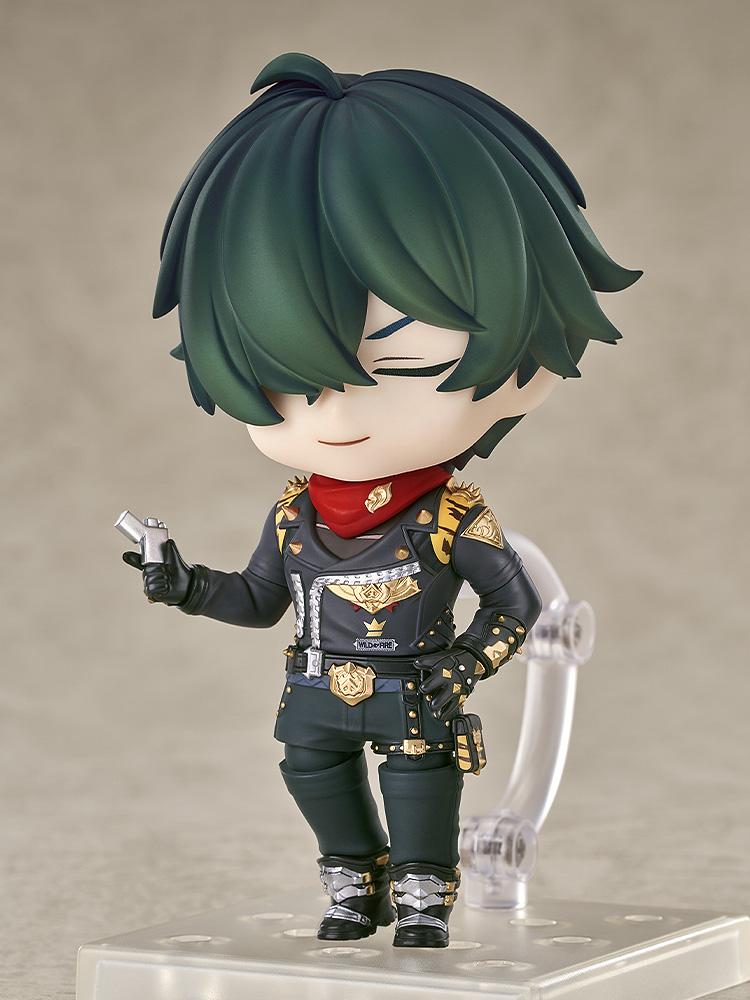 Mesmerized winking expression face plate for Zenless Zone Zero Lighter Nendoroid holding his silver lighter accessory.