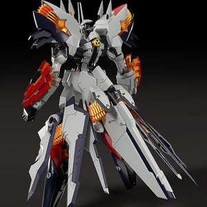 Rear angle of Moderoid Linebarrel Overdrive model kit displaying back thruster detail and tail stabilizer.