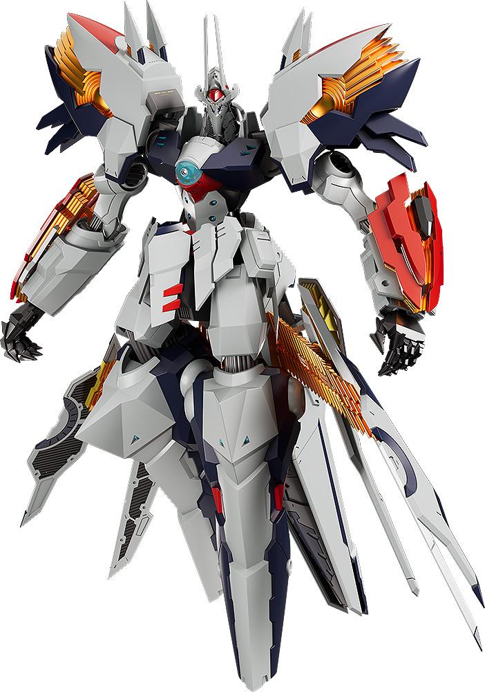 Linebarrels of Iron Moderoid Linebarrel Overdrive plastic model kit front view in overdrive state on white background.