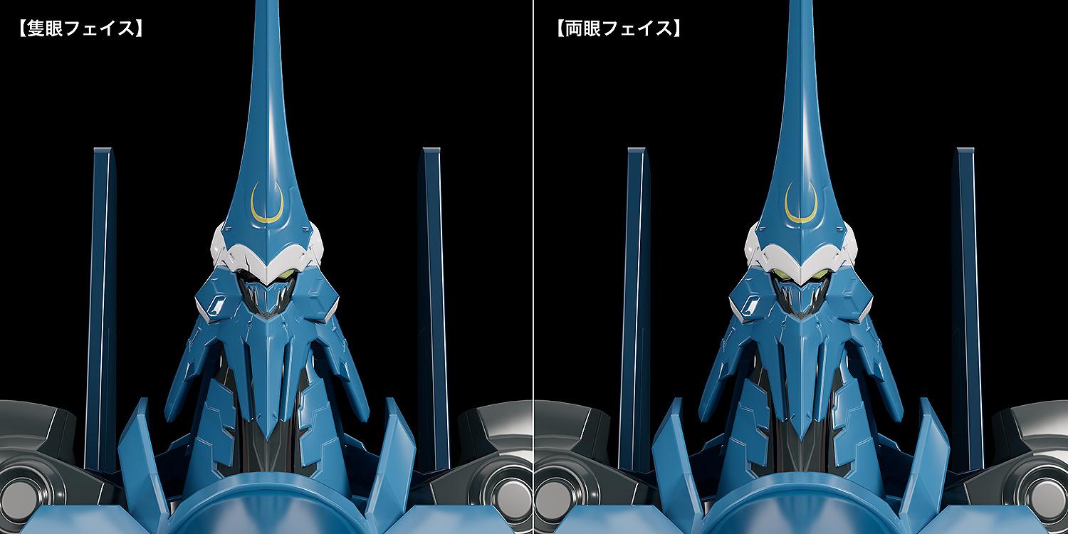Side-by-side comparison of Moderoid Vardant one-eye face plate (left) and two-eyes face plate (right).