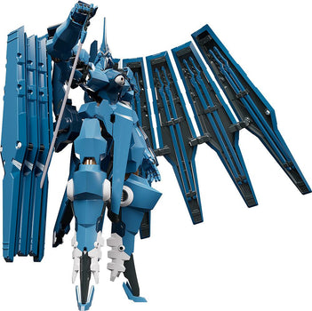 Linebarrels of Iron Moderoid Vardant plastic model kit in front view with wing-like variable binders deployed.