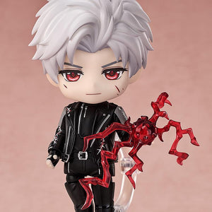 Sylus Nendoroid displaying red translucent battle effect parts attached around his hand in combat stance.