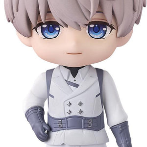 Front view of the Xavier Nendoroid from Love and Deepspace in his white and grey uniform.