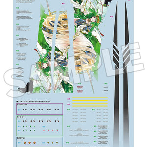 Technical water-slide decals and eye graphics for the Macross Frontier YF-29 Galaxy Limited Edition model kit.