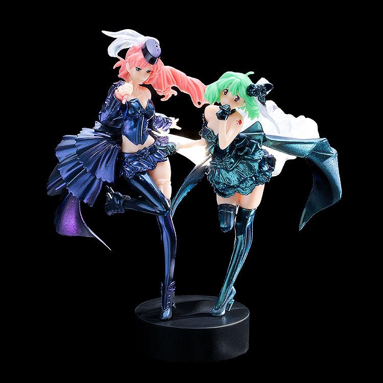 Sheryl Nome and Ranka Lee 1/20 scale minimum factory figures with metallic finishes from Macross Frontier.
