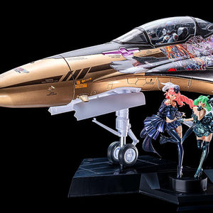Macross Frontier 1/20 Scale YF-29 Galaxy Limited Edition Fighter Nose collection set with characters on black background.
