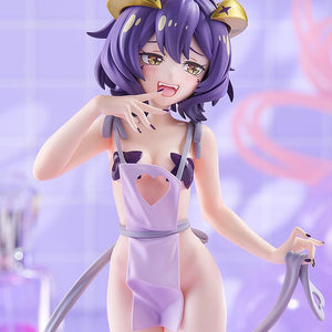 Waist-up photo of the Magia Baiser Naked Apron Version figure set in a colorful pastel diorama with soft purple lighting.