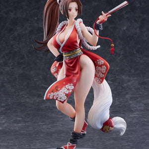 Full front view of Mai Shiranui 1/7 scale figure in her signature red kunoichi costume.