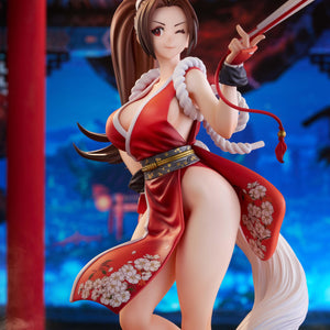 Mid-shot of Mai Shiranui in her signature red costume, highlighting her Shiranui-ryu Ninjutsu stance in a diorama.