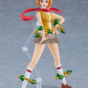 Full body view of the articulated Mai Tokiha My-HiME plastic model on a clear display stand.