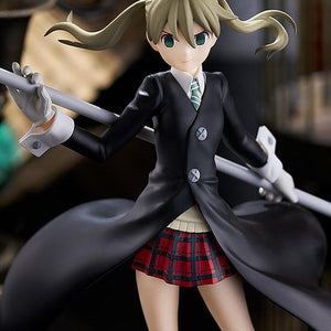 Detailed close-up of Maka Albarn's face and school uniform from the Soul Eater anime series.