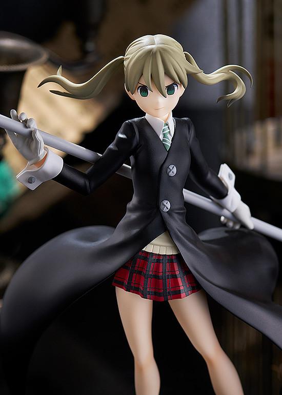 Detailed close-up of Maka Albarn's face and school uniform from the Soul Eater anime series.