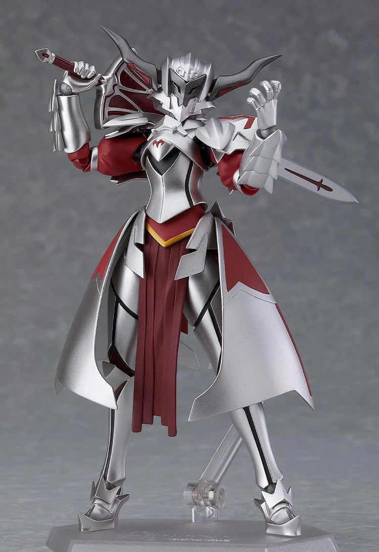 Mordred figma figure wearing the helmet and wielding a smaller secondary sword/dagger in one hand.