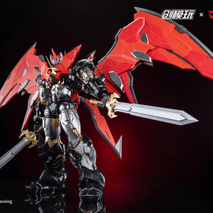 Standing action pose of Mazinkaiser wielding dual Kaiser Blade swords with wings deployed.