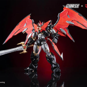 Heroic standing pose of Mazinkaiser holding its signature sword with wings angled back.