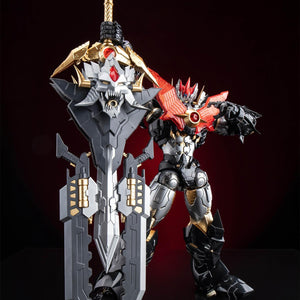 Standing view of Mazinkaiser holding the giant Ultimate Kaiser Blade sword vertically.