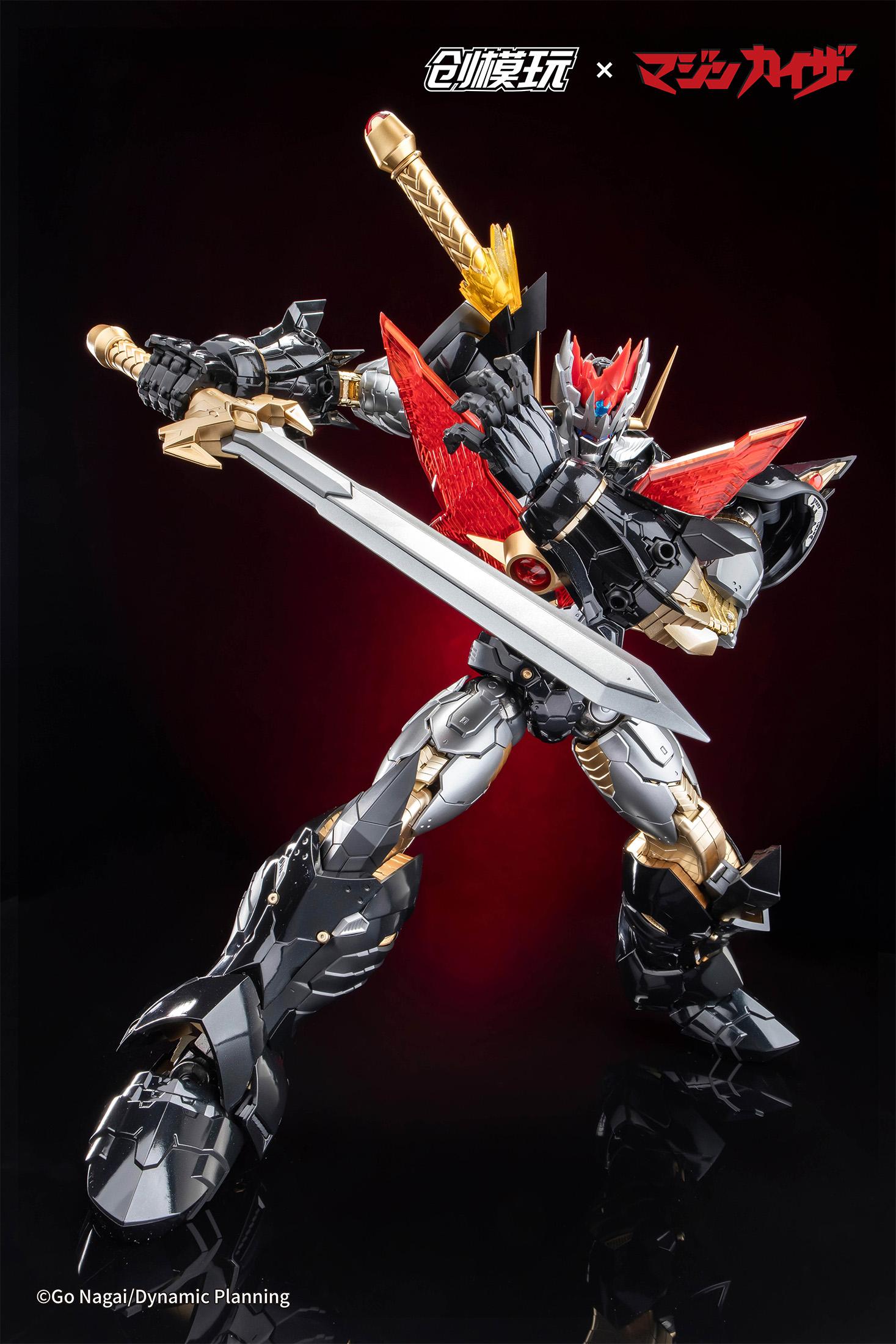 Mazinkaiser holding the iconic Kaiser Blade sword across its chest in a battle-ready stance.