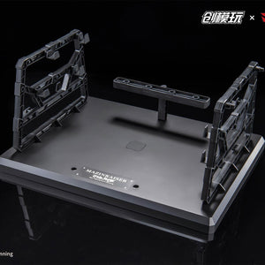 Detailed view of the grey mechanical-style display base included with the Mazinkaiser kit.