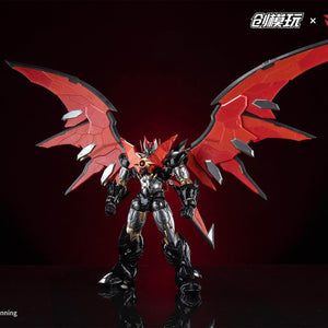 Full standing pose of Mazinkaiser with wings deployed and tail assembly visible.