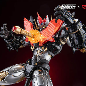 Close-up of the Mazinkaiser figure featuring the illuminated Fire Blaster LED chest beam effect.