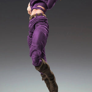 Joseph Joestar figure in a dramatic leaping pose, reaching forward with his hand, highlighting his intense facial expression.