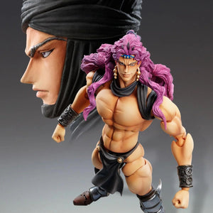 A main figure shot of Kars (non-turbaned head) next to a large close-up image of the swappable turbaned head sculpt.