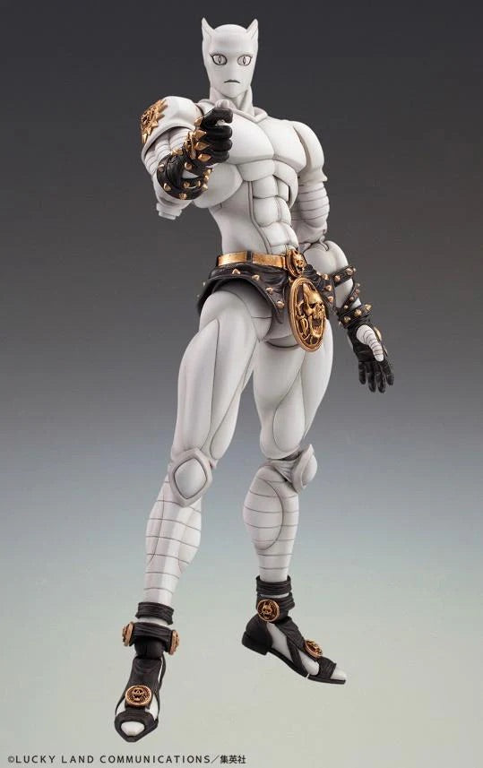 Killer Queen figure in a classic, menacing pose, extending one arm forward and featuring its iconic cat-like head.