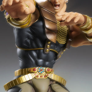 Close-up combat-ready stance of the Fist of the North Star Raoh figure with an open shouting mouth expression.