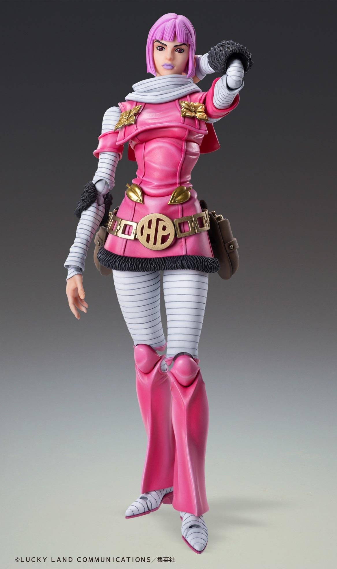 Hot Pants action figure in a casual pose with one hand touching her gold-accented helmet.