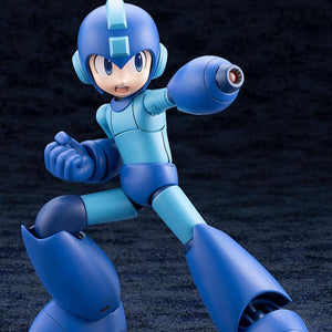 Kotobukiya Grande Scale Mega Man 11 model kit aiming the Mega Buster arm cannon forward with an open-mouth battle expression.