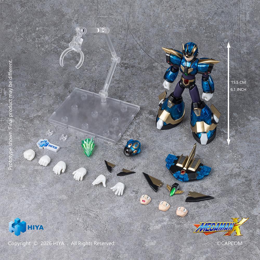 Underside rear view of the Mega Man X Ultimate Armor figure highlighting the detailed foot thruster nozzles and flight backpack unit.