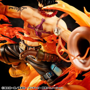 A close-up of Ace's torso and waist, showing his upper arm tattoo, his dagger, and the buckle of his belt.