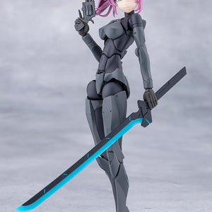 Full standing pose of Emulator equipped with a hand cannon revolver and a cyan edge sword.