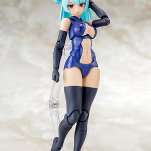 Customization compatibility example showing the Megami Device B1R-L Chassis Kit base body combined with an alternative mint green anime hair piece.