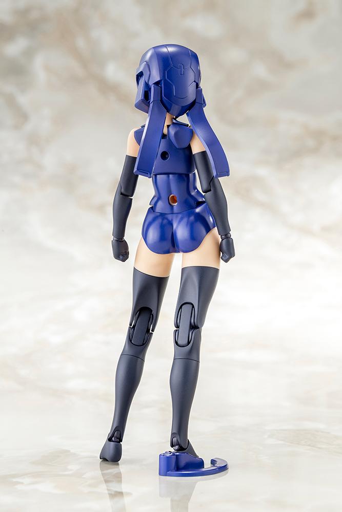 Rear view of the Megami Device B1R-L Chassis Kit body showing mechanical joint engineering and back articulation assembly points.