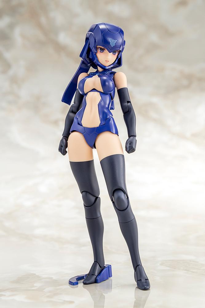 Front view product studio shot of the highly articulated Megami Device B1R-L Chassis concept color base body model kit.