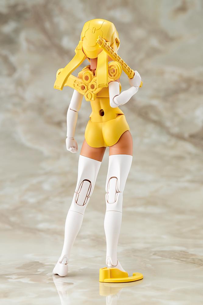 Rear view of the Megami Device B1R-L Chassis Kit showing the 3mm compatible connector ports on the back armor.