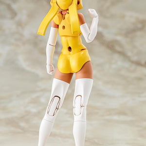 Full-body rear view of the Megami Device B1R-L Chassis Kit Skin Color E plastic model kit showing back detail and leg articulation.