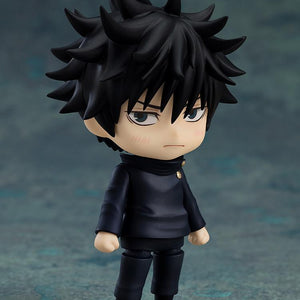 Megumi Fushiguro Nendoroid featuring a blushing grumpy face plate, capturing his serious personality.