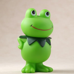 Front left three-quarter angle of the Kerotan soft vinyl coin bank figure.