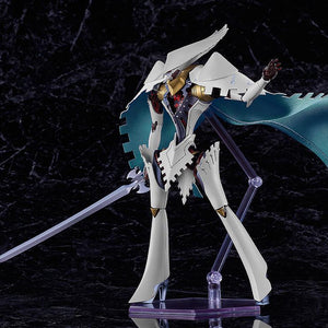 Full profile of the Seeker model kit by Good Smile Company on its clear display stand.