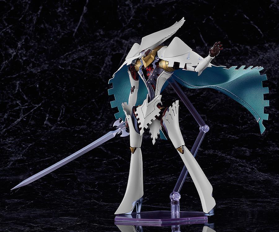 Full profile of the Seeker model kit by Good Smile Company on its clear display stand.