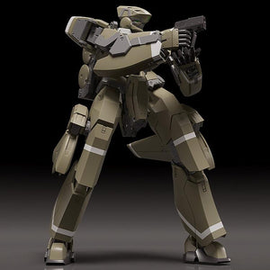 Detailed close-up of the KG-7 Areion model kit using the handgun accessory in a close-quarters combat pose.