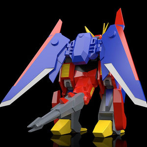 Rear three-quarter perspective view of the MODEROID Gekiryuger in Dragon Mode highlighting its long tail cannon.
